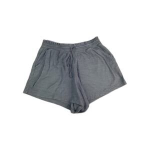AERIE WOMEN'S SZ L DRARK GRAY ELASTIC WAIST POCKETS SHORTS C12